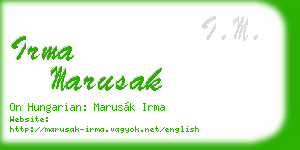 irma marusak business card